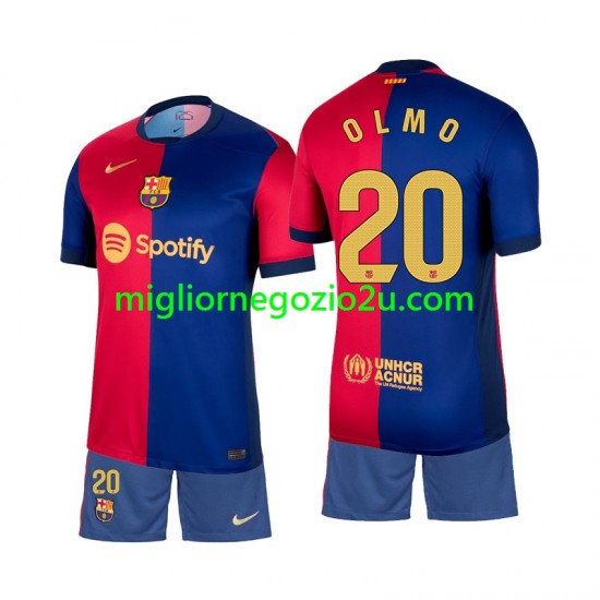 Maglia FC Barcelona Olmo 20 Bambino Casa Divisa 2024-2025 Manica Corta
