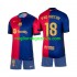 Maglia FC Barcelona Pau Victor 18 Bambino Casa Divisa 2024-2025 Manica Corta