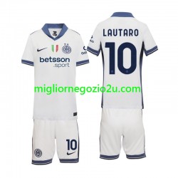 Maglia Inter Milan Lautaro 10 Bambino Trasferta Divisa 2024-2025 Manica Corta