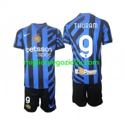 Maglia Inter Milan Marcus Thuram 9 Bambino Casa Divisa 2024-2025 Manica Corta