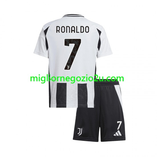 Maglia Juventus Cristiano Ronaldo 7 Bambino Casa Divisa 2024-2025 Manica Corta
