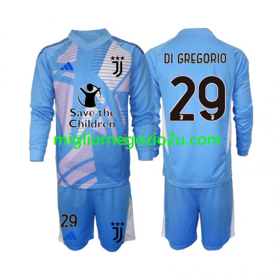 Maglia Juventus Michele Di Gregorio 29 Portiere Bambino Quarta Divisa 2024-2025 Manica Lunga