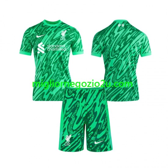 Maglia Liverpool Portiere Bambino Trasferta Divisa 2024-2025 Manica Corta