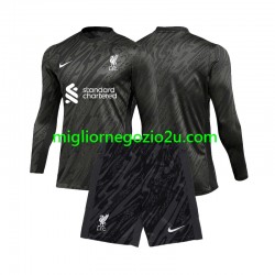 Maglia Liverpool Portiere Bambino Casa Divisa 2024-2025 Manica Lunga
