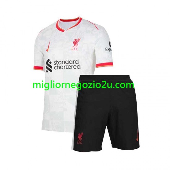 Maglia Liverpool Bambino Terza Divisa 2024-2025 Manica Corta