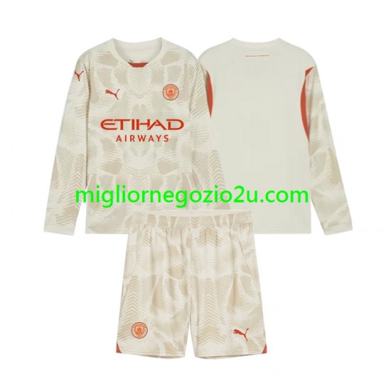 Maglia Manchester City Portiere Bambino Terza Divisa 2024-2025 Manica Lunga
