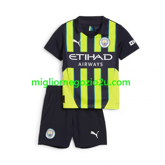 Maglia Manchester City Bambino Trasferta Divisa 2024-2025 Manica Corta