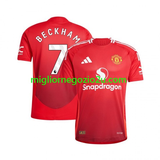 Maglia Manchester United Beckham 7 Uomo Casa Divisa 2024-2025 Manica Corta