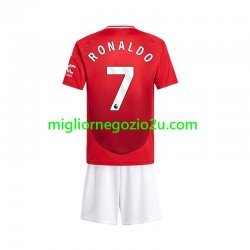 Maglia Manchester United Cristiano Ronaldo 7 Bambino Casa Divisa 2024-2025 Manica Corta