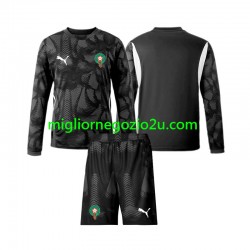 Maglia Marocco Portiere Bambino Terza Divisa 2024 Manica Lunga