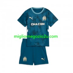 Maglia Olympique de Marseille Bambino Trasferta Divisa 2024-2025 Manica Corta