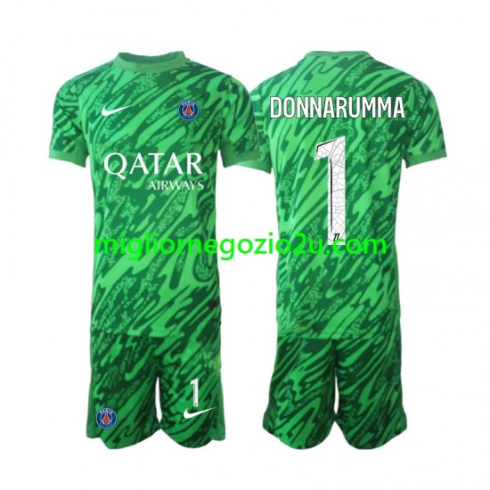 Maglia Paris Saint-Germain Gianluigi Donnarumma 1 Portiere Bambino Trasferta Divisa 2024-2025 Manica Corta