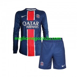 Maglia Paris Saint-Germain Bambino Casa Divisa 2024-2025 Manica Lunga