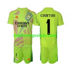Maglia Real Madrid COURTOIS 1 Portiere Bambino Quarta Divisa 2024-2025 Manica Corta