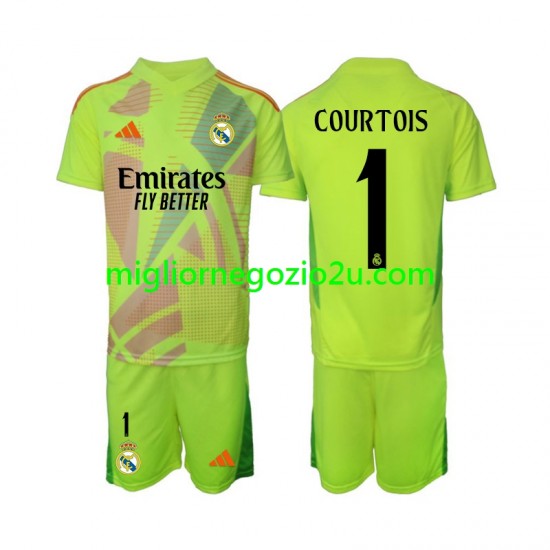 Maglia Real Madrid COURTOIS 1 Portiere Bambino Quarta Divisa 2024-2025 Manica Corta