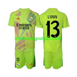 Maglia Real Madrid Lunin 13 Portiere Bambino Quarta Divisa 2024-2025 Manica Corta