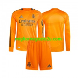 Maglia Real Madrid Bambino Trasferta Divisa 2024-2025 Manica Lunga