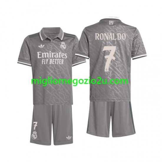 Maglia Real Madrid Ronaldo 7 Bambino Terza Divisa 2024-2025 Manica Corta