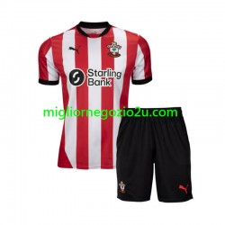 Maglia Southampton Bambino Casa Divisa 2024-2025 Manica Corta