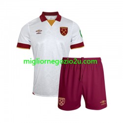 Maglia West Ham United Bambino Terza Divisa 2024-2025 Manica Corta