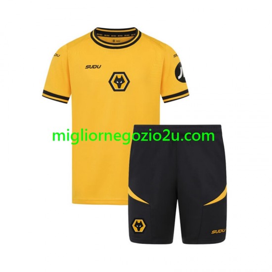 Maglia Wolverhampton Wanderers Bambino Casa Divisa 2024-2025 Manica Corta