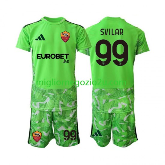 Maglia AS Roma Mile Svilar 99 Portiere Bambino Casa Divisa 2026-2027 Manica Corta