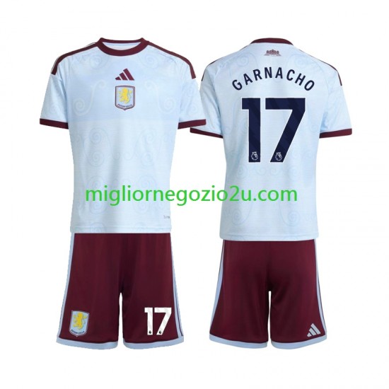 Maglia Aston Villa Alejandro Garnacho 17 Bambino Terza Divisa 2026-2027 Manica Corta