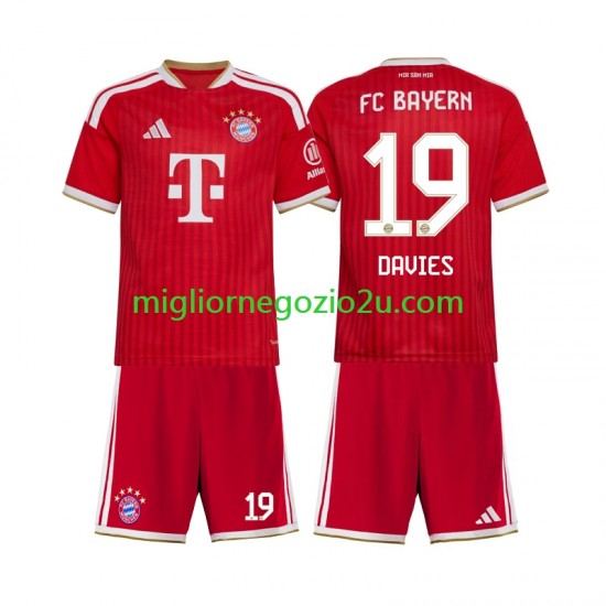 Maglia FC Bayern München Alphonso Davies 19 Bambino Casa Divisa 2026-2027 Manica Corta