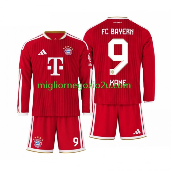 Maglia FC Bayern München Harry Kane 9 Bambino Casa Divisa 2026-2027 Manica Lunga