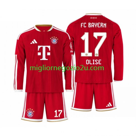 Maglia FC Bayern München Michael Olise 17 Bambino Casa Divisa 2026-2027 Manica Lunga
