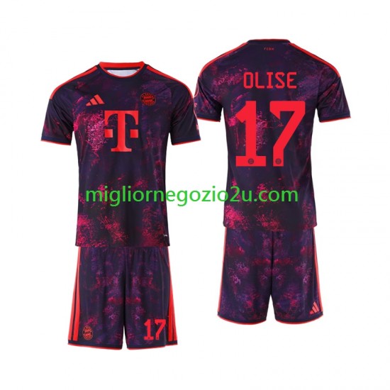 Maglia FC Bayern München Michael Olise 17 Bambino Terza Divisa 2026-2027 Manica Corta