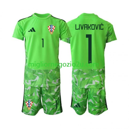 Maglia Croazia Dominik Livakovic 25 Portiere Bambino Casa Divisa 2026-2027 Manica Corta