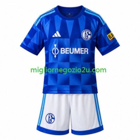 Maglia FC Schalke 04 Bambino Casa Divisa 2026-2027 Manica Corta