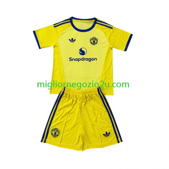 Maglia Manchester United Portiere Bambino Terza Divisa 2026-2027 Manica Corta