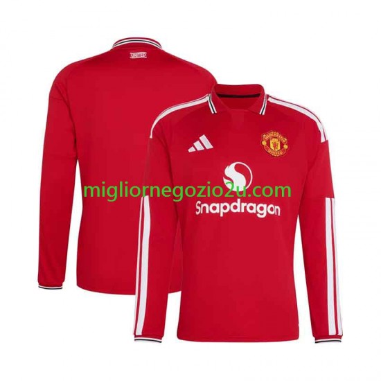 Maglia Manchester United Uomo Casa Divisa 2026-2027 Manica Lunga
