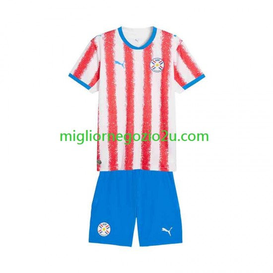 Maglia Paraguay Bambino Casa Divisa 2026 Manica Corta