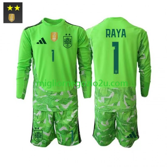 Maglia Spagna David Raya 1 Portiere Bambino Terza Divisa 2026-2027 Manica Lunga