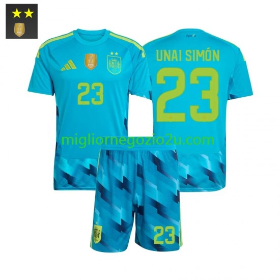 Maglia Spagna Unai Simon 23 Portiere Bambino Casa Divisa 2026-2027 Manica Corta