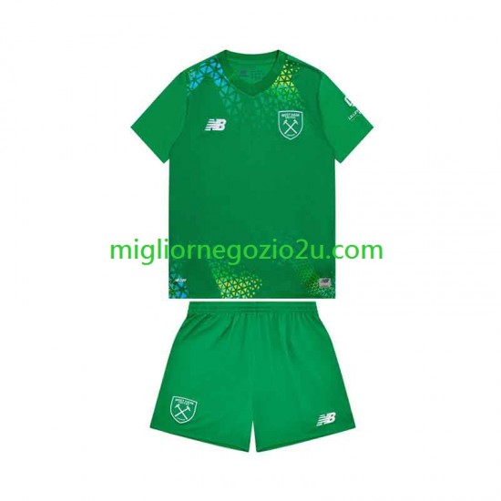 Maglia West Ham United Portiere Bambino Casa Divisa 2026-2027 Manica Corta