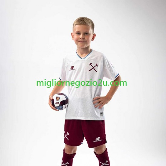 Maglia West Ham United Bambino Trasferta Divisa 2026-2027 Manica Corta