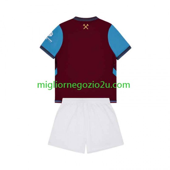 Maglia West Ham United Bambino Casa Divisa 2026-2027 Manica Corta