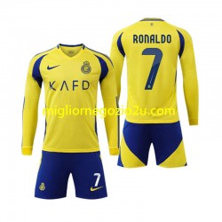 Maglia Al Nassr Cristiano Ronaldo 7 Bambino Casa Divisa 2024-2025 Manica Lunga