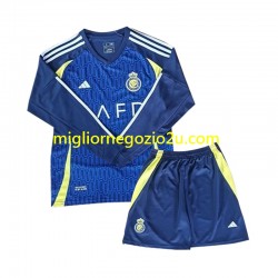 Maglia Al Nassr Bambino Trasferta Divisa 2024-2025 Manica Lunga