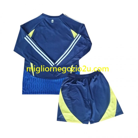 Maglia Al Nassr Bambino Trasferta Divisa 2024-2025 Manica Lunga