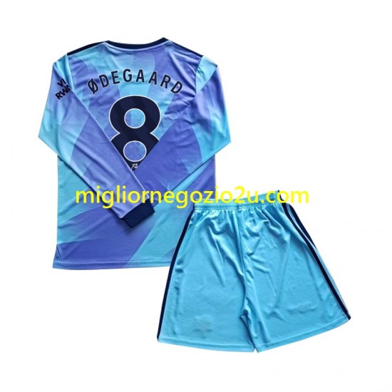 Maglia Arsenal Odegaard 8 Bambino Terza Divisa 2024-2025 Manica Lunga