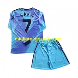 Maglia Arsenal Saka 7 Bambino Terza Divisa 2024-2025 Manica Lunga