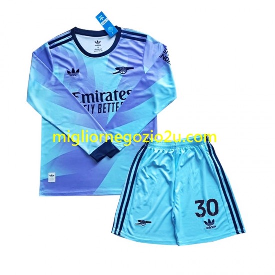 Maglia Arsenal Sterling 30 Bambino Terza Divisa 2024-2025 Manica Lunga