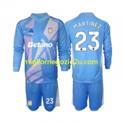 Maglia Aston Villa Emiliano Martinez 23 Portiere Bambino Terza Divisa 2024-2025 Manica Lunga