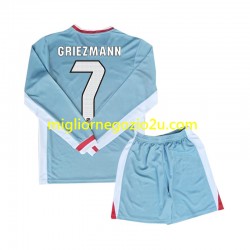 Maglia Atlético Madrid Antoine Griezmann 7 Bambino Trasferta Divisa 2024-2025 Manica Lunga