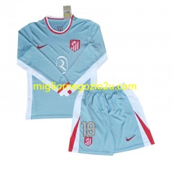 Maglia Atlético Madrid Julian Alvarez 19 Bambino Trasferta Divisa 2024-2025 Manica Lunga